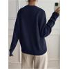 image:imageSOLY HUX Pullover Sweaters for Women Long Sleeve Button Crew Neck 2 in 1 Knitted Oversized TopsSolid Dark Blue