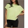 image:imageSOLY HUX Women Open Back Tops Workout Backless Tee Casual Athletic Shirts Short Sleeve Oversized Gym T ShirtPlain Lime Green