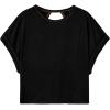 image:imageSOLY HUX Women Open Back Tops Workout Backless Tee Casual Athletic Shirts Short Sleeve Oversized Gym T ShirtSolid Black