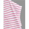 image:imageSOLY HUX Women Open Back Tops Workout Backless Tee Casual Athletic Shirts Short Sleeve Oversized Gym T ShirtWhite and Pink Striped