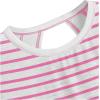 image:imageSOLY HUX Women Open Back Tops Workout Backless Tee Casual Athletic Shirts Short Sleeve Oversized Gym T ShirtWhite and Pink Striped