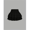 image:imageSOLY HUX Womens 2 Piece Skirt Sets Y2k One Shoulder Tank Tops and Ruffle Layered Mini Skirt Summer Vacation OutfitsPure Black