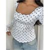image:imageSOLY HUX Womens Babydoll Tops Long Sleeve Henley Shirts Cute Square Neck Coquette Peplum TopBlack and White