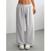 image:imageSOLY HUX Womens Baggy Sweatpants Drawstring Waist Wide Leg Loose Casual Long PantsPlain Light Grey