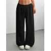 image:imageSOLY HUX Womens Baggy Sweatpants Drawstring Waist Wide Leg Loose Casual Long PantsPure Black
