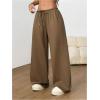 image:imageSOLY HUX Womens Baggy Sweatpants Drawstring Waist Wide Leg Loose Casual Long PantsPure Brown