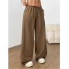 image:imageSOLY HUX Womens Baggy Sweatpants Drawstring Waist Wide Leg Loose Casual Long PantsPure Brown