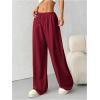 image:imageSOLY HUX Womens Baggy Sweatpants Drawstring Waist Wide Leg Loose Casual Long PantsPure Burgundy