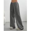 image:imageSOLY HUX Womens Baggy Sweatpants Drawstring Waist Wide Leg Loose Casual Long PantsPure Dark Grey