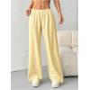 image:imageSOLY HUX Womens Baggy Sweatpants Drawstring Waist Wide Leg Loose Casual Long PantsPure Yellow