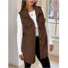 image:imageSOLY HUX Womens Button Down Fleece Outerwear Vest Sleeveless Teddy Jacket Coat Fall Winter ClothesCoffee Brown
