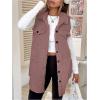 image:imageSOLY HUX Womens Button Down Fleece Outerwear Vest Sleeveless Teddy Jacket Coat Fall Winter ClothesDusty Purple