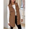 image:imageSOLY HUX Womens Button Down Fleece Outerwear Vest Sleeveless Teddy Jacket Coat Fall Winter ClothesPlain Brown
