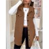 image:imageSOLY HUX Womens Button Down Fleece Outerwear Vest Sleeveless Teddy Jacket Coat Fall Winter ClothesPlain Brown