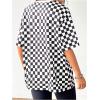 image:imageSOLY HUX Womens Checkered Shirts Oversized T Shirts Casual Trendy Short Sleeve Crew Neck Tee TopsWhite and Black