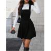 image:imageSOLY HUX Womens Corduroy Overall Mini Dress Sleeveless Square Neck A Line Pinafore DressesPure Black
