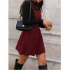 image:imageSOLY HUX Womens Corduroy Overall Mini Dress Sleeveless Square Neck A Line Pinafore DressesPure Burgundy