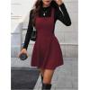image:imageSOLY HUX Womens Corduroy Overall Mini Dress Sleeveless Square Neck A Line Pinafore DressesPure Burgundy