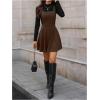 image:imageSOLY HUX Womens Corduroy Overall Mini Dress Sleeveless Square Neck A Line Pinafore DressesPure Coffee