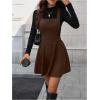 image:imageSOLY HUX Womens Corduroy Overall Mini Dress Sleeveless Square Neck A Line Pinafore DressesPure Coffee