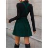 image:imageSOLY HUX Womens Corduroy Overall Mini Dress Sleeveless Square Neck A Line Pinafore DressesPure Dark Green