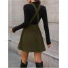 image:imageSOLY HUX Womens Corduroy Overall Mini Dress Sleeveless Square Neck A Line Pinafore DressesPure Green