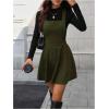 image:imageSOLY HUX Womens Corduroy Overall Mini Dress Sleeveless Square Neck A Line Pinafore DressesPure Green