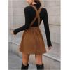 image:imageSOLY HUX Womens Corduroy Overall Mini Dress Sleeveless Square Neck A Line Pinafore DressesPure Khaki