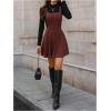 image:imageSOLY HUX Womens Corduroy Overall Mini Dress Sleeveless Square Neck A Line Pinafore DressesPure Rust Brown