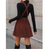 image:imageSOLY HUX Womens Corduroy Overall Mini Dress Sleeveless Square Neck A Line Pinafore DressesPure Rust Brown