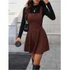 image:imageSOLY HUX Womens Corduroy Overall Mini Dress Sleeveless Square Neck A Line Pinafore DressesPure Rust Brown
