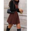 image:imageSOLY HUX Womens Corduroy Overall Mini Dress Sleeveless Square Neck A Line Pinafore DressesPure Rust Brown