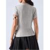 image:imageSOLY HUX Womens Deep V Neck T Shirts Short Sleeve Draped Fitted Sexy Tops Summer Date Night OutfitPlain Grey