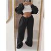 image:imageSOLY HUX Womens Fall Clothes 2 Piece Sweatsuits Zip Up Crop Hoodies and Sweatpants Set StreetwearPure Black