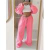 image:imageSOLY HUX Womens Fall Clothes 2 Piece Sweatsuits Zip Up Crop Hoodies and Sweatpants Set StreetwearPure Pink