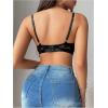 image:imageSOLY HUX Womens Floral Lace Bralettes Mesh See Through Strappy Wireless Bras LingeriePlain Black