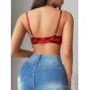 image:imageSOLY HUX Womens Floral Lace Bralettes Mesh See Through Strappy Wireless Bras LingeriePlain Red