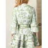 image:imageSOLY HUX Womens Floral Ruffle Mini Dress V Neck 34 Sleeve Flowy Boho Vacation DressesGreen Floral