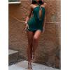 image:imageSOLY HUX Womens Halter Mini Dress Sexy Draped Sleeveless Backless Ruched Bodycon Club Party Going Out DressesPure Green