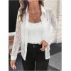 image:imageSOLY HUX Womens Lace Sheer Button Down Blouse Long Sleeve Collared Shirts Old Money OutfitsPure White