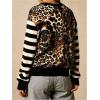 image:imageSOLY HUX Womens Leopard Cardigan Sweater Y2k Striped Button Down Long Sleeve Crewneck Colorblock Trendy TopsMulticolor Striped