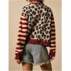 image:imageSOLY HUX Womens Leopard Cardigan Sweater Y2k Striped Button Down Long Sleeve Crewneck Colorblock Trendy TopsMulticoloured Leopard