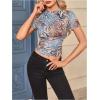 image:imageSOLY HUX Womens Leopard Print Crop TShirt Short Sleeve Tight Fitted Y2k Tee TopsBlue Leopard