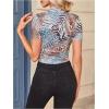 image:imageSOLY HUX Womens Leopard Print Crop TShirt Short Sleeve Tight Fitted Y2k Tee TopsBlue Leopard