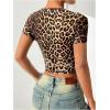 image:imageSOLY HUX Womens Leopard Print Crop TShirt Short Sleeve Tight Fitted Y2k Tee TopsBrown Leopard