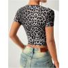 image:imageSOLY HUX Womens Leopard Print Crop TShirt Short Sleeve Tight Fitted Y2k Tee TopsGrey Leopard
