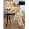 image:imageSOLY HUX Womens Long Sleeve Fall Pajamas Cute Print 2 Piece Sleepwear Matching Shirts and Pants Lounge SetYellow Graphic