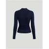 image:imageSOLY HUX Womens Long Sleeve Metal Decor Button Trendy Going Out Top Sweetheart Neck Slim Elegant T Shirts ChristmasRoyal Blue