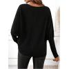 image:imageSOLY HUX Womens Long Sleeve Rhinestone Tops Crew Neck Casual T Shirt Spring Fall ClothesPure Black
