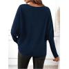 image:imageSOLY HUX Womens Long Sleeve Rhinestone Tops Crew Neck Casual T Shirt Spring Fall ClothesPure Blue